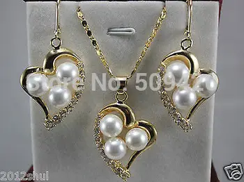 Free Shipping >>>>beautiful gold plate white SHELL pearl Pendant necklace Earrings set #@
Free Shipping >>>>beautiful gold plate white SHELL pearl Pendant necklace Earrings set #@