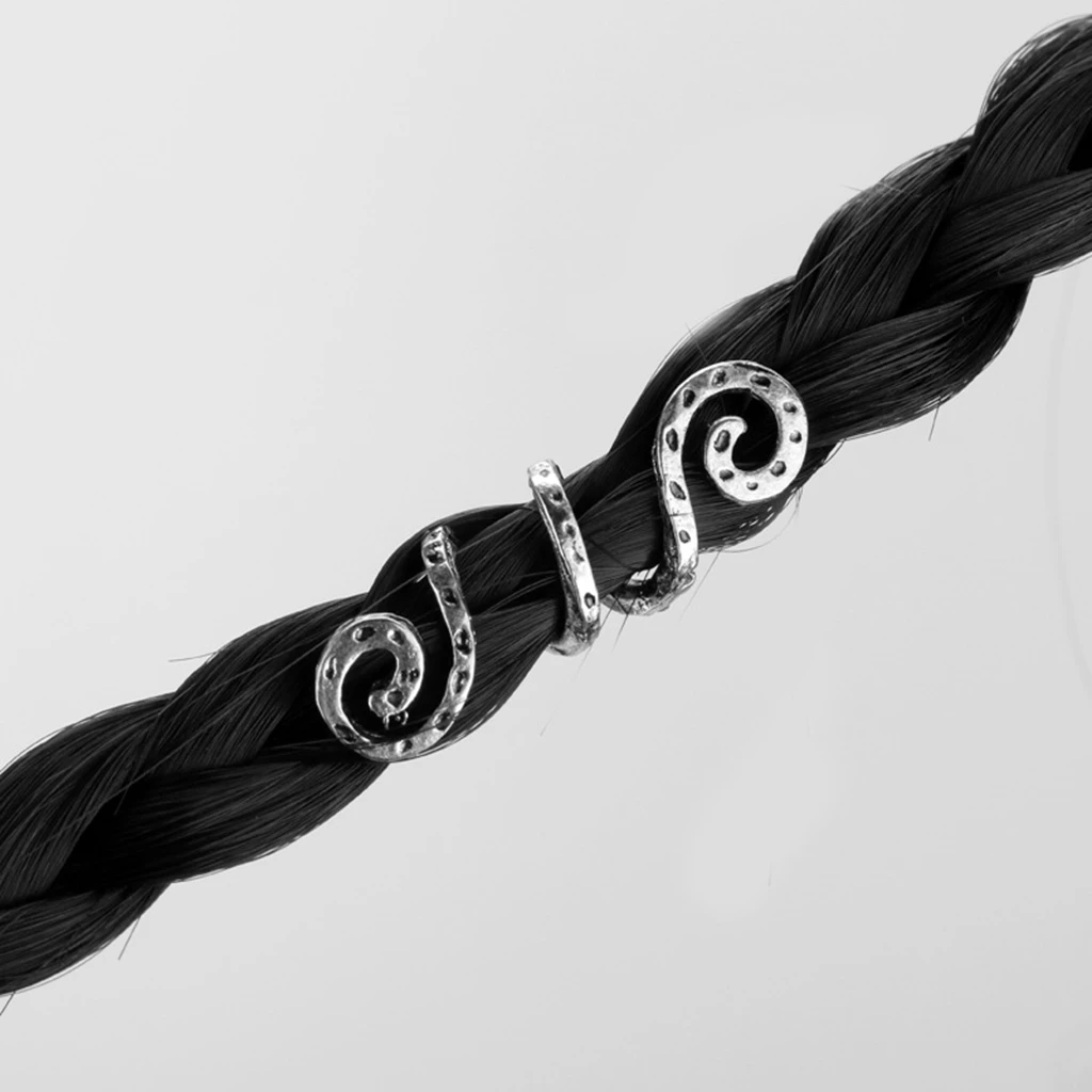 Viking Norse Hair Dreadlocks Coil Hair Wraps Braiding Dread Locks Metal Hair Cuffs Viking Norse Hair Dreadlocks Coil Hair Wraps Braiding Dread Locks Metal Hair Cuffs