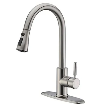 RUYAGE Single Handle High Arc Brushed Nickel Pull Out Kitchen Faucet,Single Level Stainless Steel Kitchen Sink Faucets RY13
RUYAGE Single Handle High Arc Brushed Nickel Pull Out Kitchen Faucet,Single Level Stainless Steel Kitchen Sink Faucets RY13