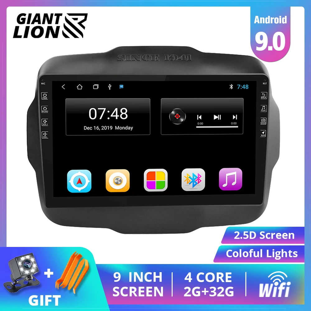 IPS Car Radio Android 9.0 Radio Cassette Recorder For Jeep Renegade 2016-2018 Stereo Avto No 2din Navi Navigation GPS Player DVD
IPS Car Radio Android 9.0 Radio Cassette Recorder For Jeep Renegade 2016-2018 Stereo Avto No 2din Navi Navigation GPS Player DVD
