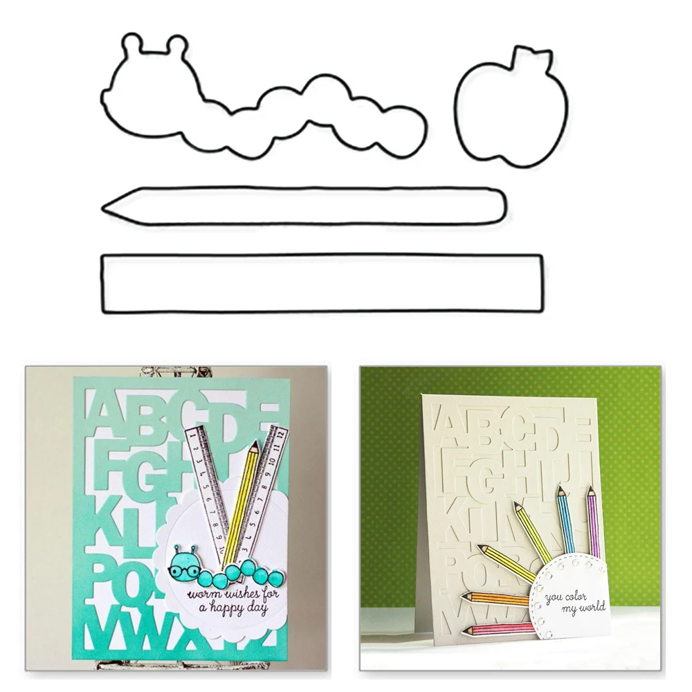 YaMinSanNiO Worm Apple Metal Cutting Dies Pencile Ruler Scrapbooking For Making Cards Decorative Embossing DIY Crafts Stencils
YaMinSanNiO Worm Apple Metal Cutting Dies Pencile Ruler Scrapbooking For Making Cards Decorative Embossing DIY Crafts Stencils