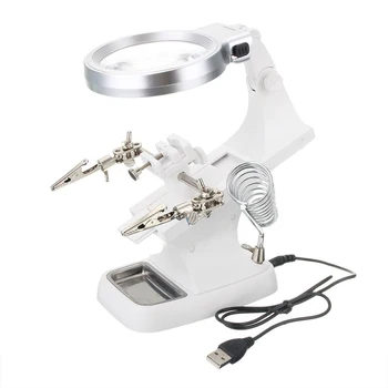 Welding magnifying glass LED Light 3X 4.5X lens Auxiliary Clip loupe desktop Magnifier third hand soldering Repair Tool
Welding magnifying glass LED Light 3X 4.5X lens Auxiliary Clip loupe desktop Magnifier third hand soldering Repair Tool