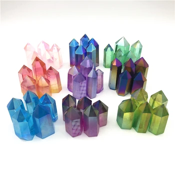 Wholesale 10 Colors Titanium Rainbow Aura Quartz Crystal Point Obelisk Wand Tower Point Healing Natural Quartz Crystals
Wholesale 10 Colors Titanium Rainbow Aura Quartz Crystal Point Obelisk Wand Tower Point Healing Natural Quartz Crystals