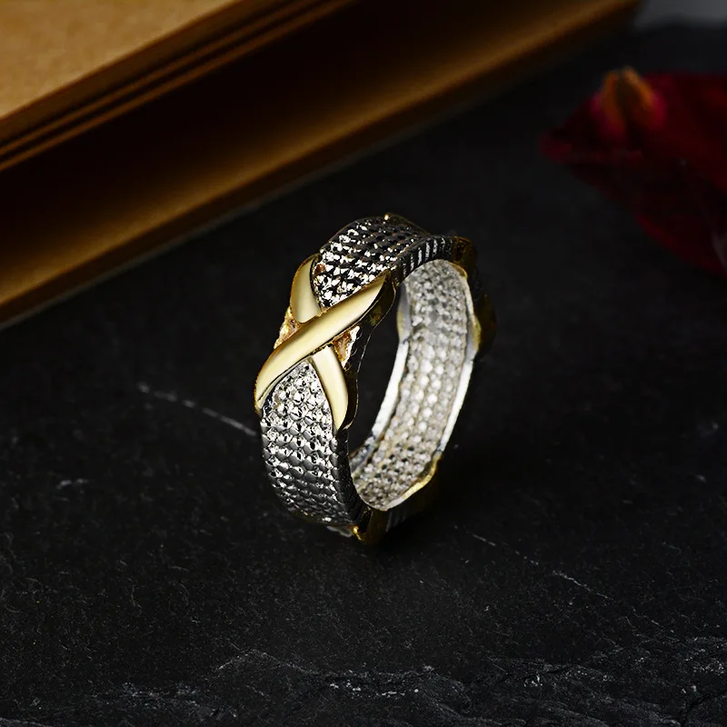 Europe And America Hot Selling New Style Classic Accessories Retro Color Separation X Ring Silver-plated shi inflooring liu Fash
Europe And America Hot Selling New Style Classic Accessories Retro Color Separation X Ring Silver-plated shi inflooring liu Fash