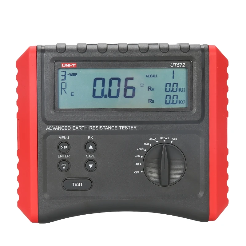 UNI-T UT572 Advance Earth Resistance Tester Digital Earth Ground meter Soil Resistivity Test 4 digit LCD Display RH RS measure
UNI-T UT572 Advance Earth Resistance Tester Digital Earth Ground meter Soil Resistivity Test 4 digit LCD Display RH RS measure