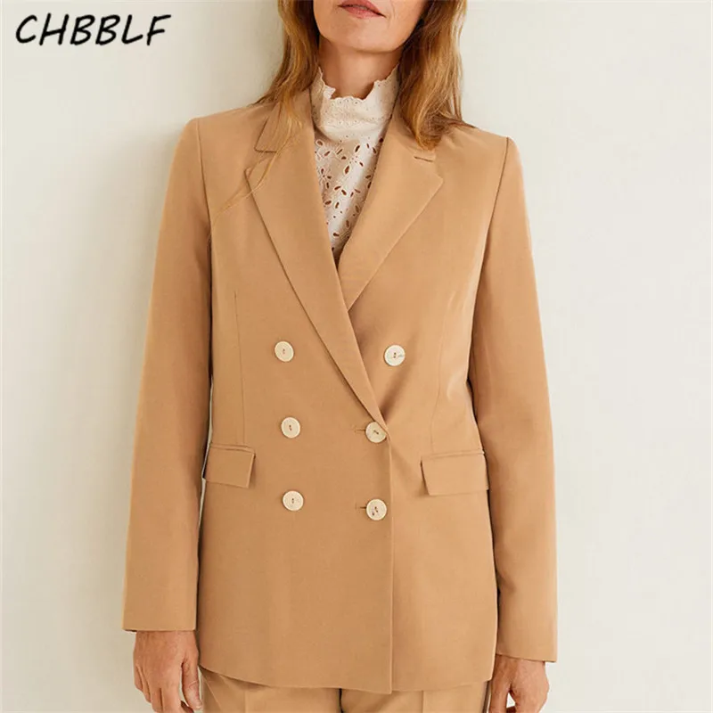 CHBBLF women elegant double breasted blazer pockets long sleeve female outwear coat DFT27343
CHBBLF women elegant double breasted blazer pockets long sleeve female outwear coat DFT27343