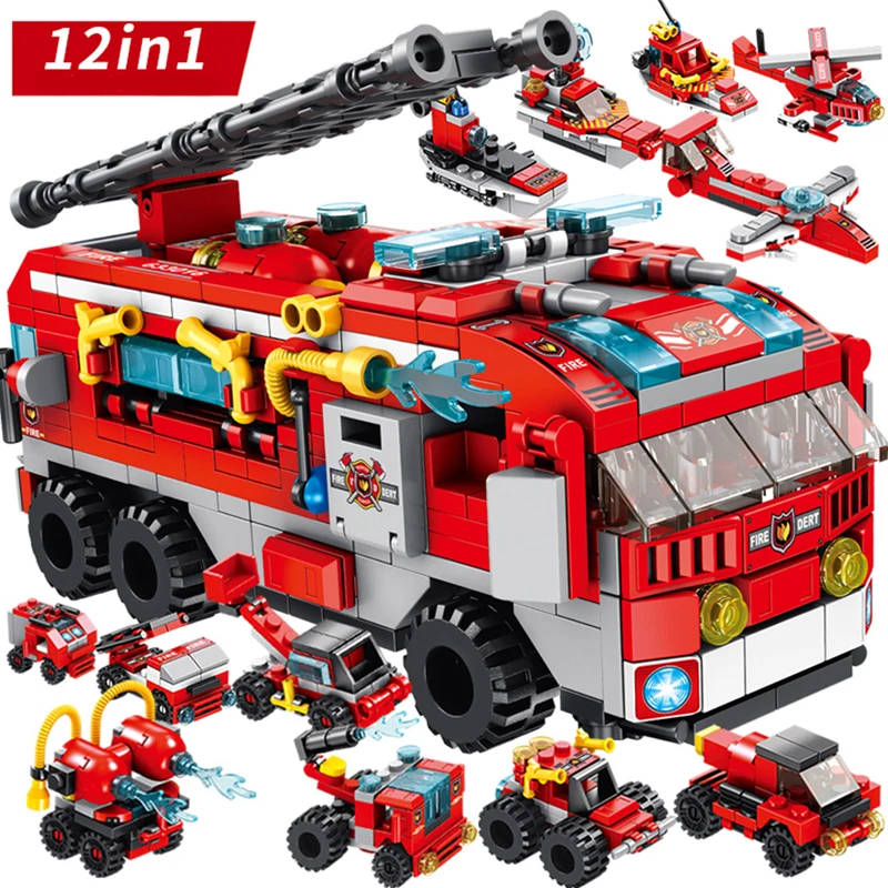 561pcs 12 In 1 Single 1 Change 2 Fire Series Building Ladder Truck Aircraft Ship Block Model Children Brick Toy for Gifts
561pcs 12 In 1 Single 1 Change 2 Fire Series Building Ladder Truck Aircraft Ship Block Model Children Brick Toy for Gifts