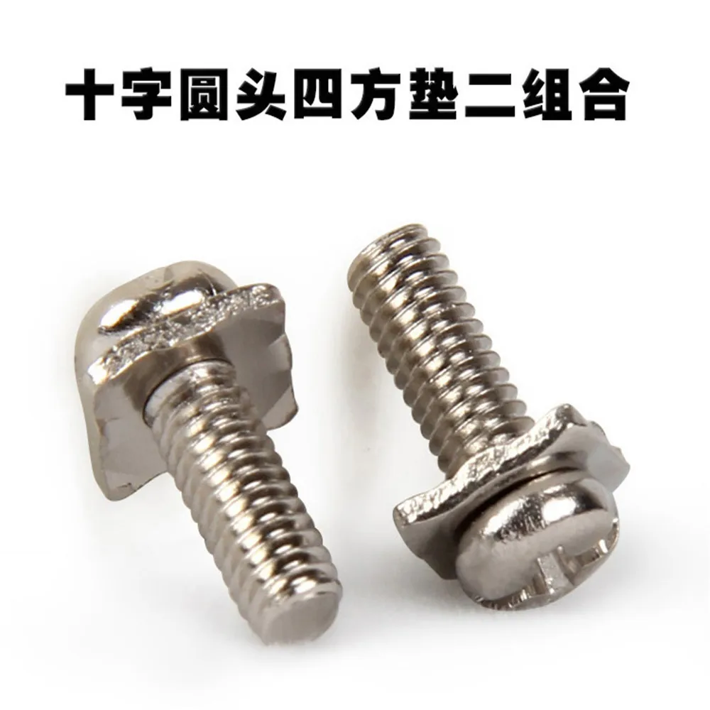 M3/M3.5/M4 DIN6900 ISO10664 Cross Round Head Two Combination Screw Pan Head With Square Pad Screws Flat Tail Bolt Nickel Plated
M3/M3.5/M4 DIN6900 ISO10664 Cross Round Head Two Combination Screw Pan Head With Square Pad Screws Flat Tail Bolt Nickel Plated