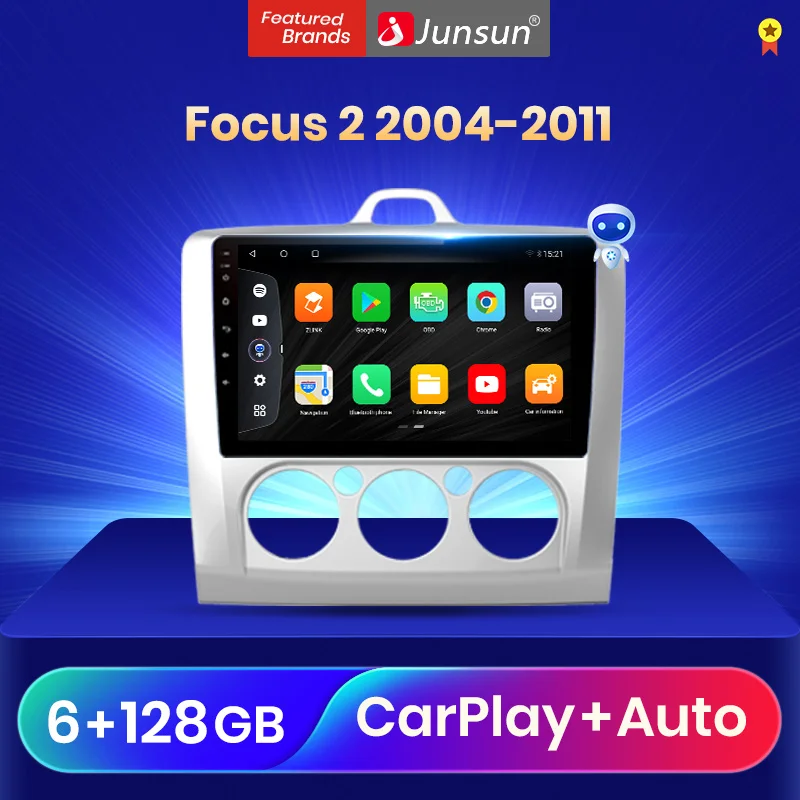 Фото Автомагнитола Junsun V3Pro мультимедийный плеер с голосовым управлением Qualcomm Android 10