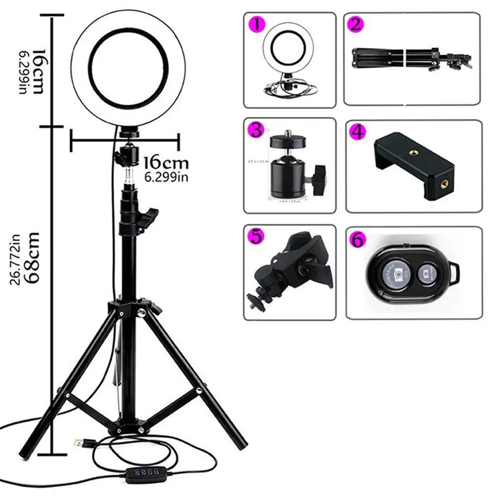 Dimmable LED Selfie Ring Light with Tripod USB Selfie Light Ring Lamp Big Photography Ringlight with Stand for Cell Phone Studio
Dimmable LED Selfie Ring Light with Tripod USB Selfie Light Ring Lamp Big Photography Ringlight with Stand for Cell Phone Studio