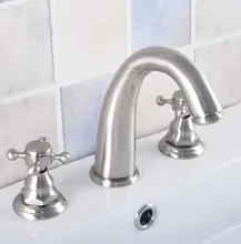 Brushed Nickel Brass 3 Holes Deck Mounted Dual Cross Handles Bathroom Vessel Sink Basin Faucet Mixer Taps anf695
Brushed Nickel Brass 3 Holes Deck Mounted Dual Cross Handles Bathroom Vessel Sink Basin Faucet Mixer Taps anf695