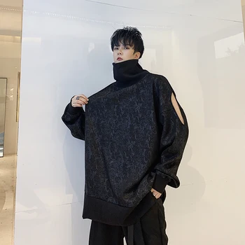 2019 Autumn And Winter New Dark Black Turtleneck Design Loose Sweatshirt Fashion Casual Solid Color Pullover Black M-XL
2019 Autumn And Winter New Dark Black Turtleneck Design Loose Sweatshirt Fashion Casual Solid Color Pullover Black M-XL