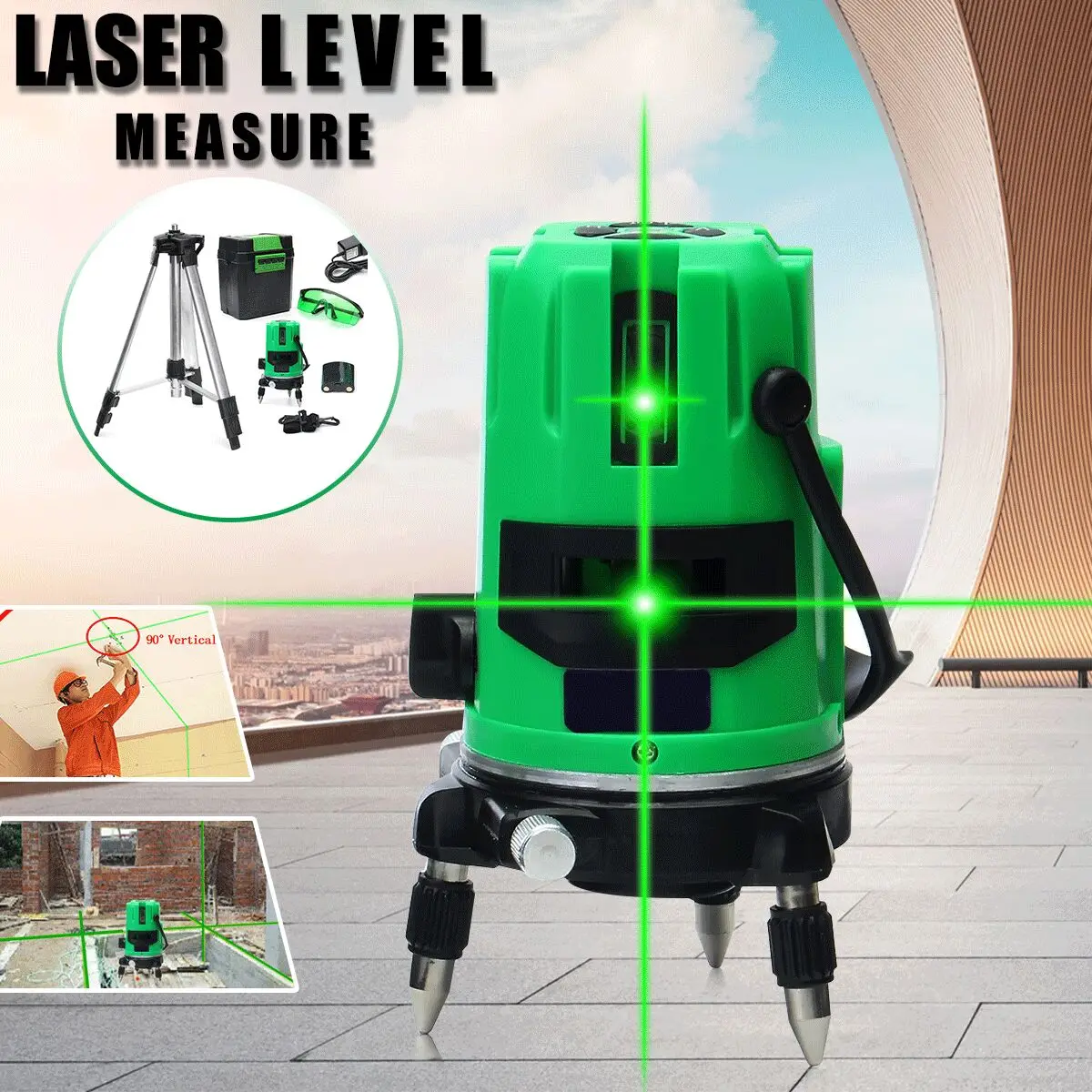 Becornce 2 Lines Green Beam Laser Level 360 Rotary Laser Line Rotary Vertical Horizontal Automatic Self Leveling with Tripod
Becornce 2 Lines Green Beam Laser Level 360 Rotary Laser Line Rotary Vertical Horizontal Automatic Self Leveling with Tripod