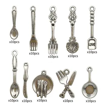 100pcs Mixed Fork Knife Spoon Tableware Charms Pendants Jewelry Findings Making P0RF
100pcs Mixed Fork Knife Spoon Tableware Charms Pendants Jewelry Findings Making P0RF