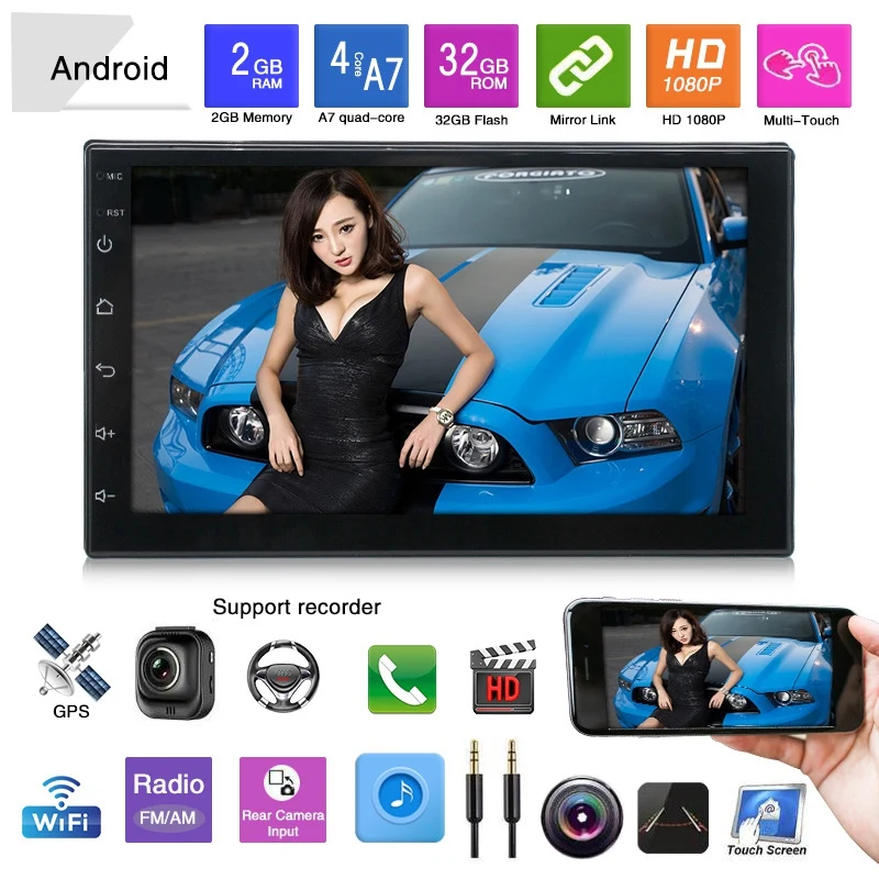 7Inch 2 DIN Android 8.0 Car Multimedia Universal Player Car GPS Navigation Integrated Machine Smart 2.5D Tempered Screen Bluetoo
7Inch 2 DIN Android 8.0 Car Multimedia Universal Player Car GPS Navigation Integrated Machine Smart 2.5D Tempered Screen Bluetoo