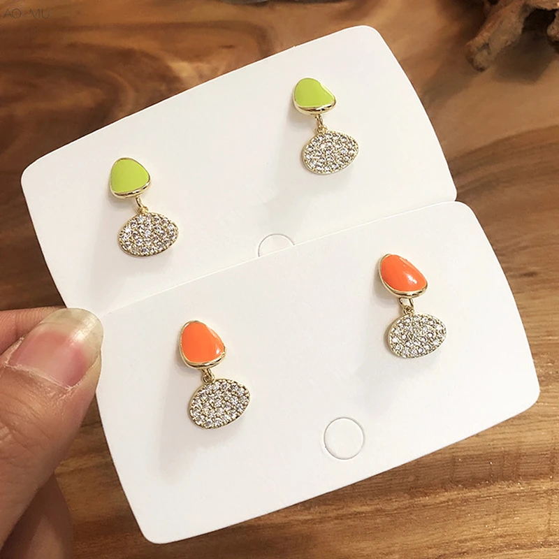 AOMU Simple Sweet Enamel Matte Color Geometric Oval Crystal Shell Shape Stud Earrings For Women Girl Party Wedding Jewelry Gift
AOMU Simple Sweet Enamel Matte Color Geometric Oval Crystal Shell Shape Stud Earrings For Women Girl Party Wedding Jewelry Gift