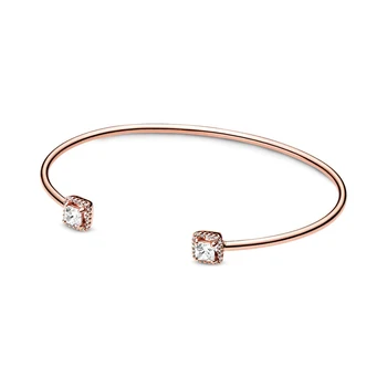 2019 NEW 100% 925 Sterling Silver Winter Rose Gold Square Sparkle Open Bangle Bracelet Fit Women Original Fashion Jewelry Gift
2019 NEW 100% 925 Sterling Silver Winter Rose Gold Square Sparkle Open Bangle Bracelet Fit Women Original Fashion Jewelry Gift