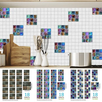 Tile Wall Stickers Creative Fashion 3D Colorful Mosaic Sticker For Kids Room Living Bathroom Room Home Decoration Waterproof PVC
Tile Wall Stickers Creative Fashion 3D Colorful Mosaic Sticker For Kids Room Living Bathroom Room Home Decoration Waterproof PVC