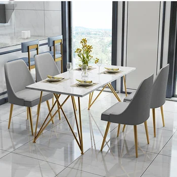 Nordic restaurant furniture net red marble rectangular restaurant dining table and chair combination home dining table can be cu
Nordic restaurant furniture net red marble rectangular restaurant dining table and chair combination home dining table can be cu