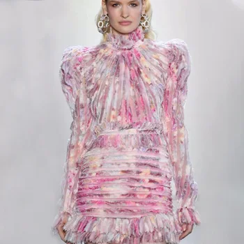 BGW HT418 High Neck Mini Floral Print Cocktail Dresses Long Sleeves Two Colors Tiered 2020 Vestidos De Noche De Zipper Back
BGW HT418 High Neck Mini Floral Print Cocktail Dresses Long Sleeves Two Colors Tiered 2020 Vestidos De Noche De Zipper Back