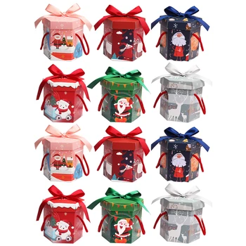 12Pcs Gift Box Christmas Packaging Box Gift Container Gift Packaging Box Hexagon Paper Box for Christmas Home Party 
12Pcs Gift Box Christmas Packaging Box Gift Container Gift Packaging Box Hexagon Paper Box for Christmas Home Party