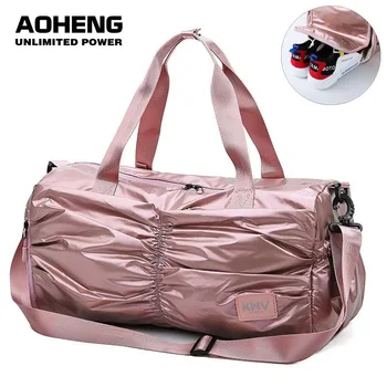 Nieuwe Waterdichte PU Reistas Roze Hand Bagage Yoga Handtas voor Schoenen Droog Nat Duffle Tassen Schoudertas Vrouwen Reizen 
Nieuwe Waterdichte PU Reistas Roze Hand Bagage Yoga Handtas voor Schoenen Droog Nat Duffle Tassen Schoudertas Vrouwen Reizen