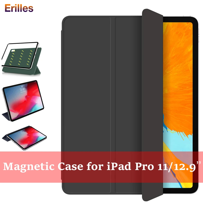 Magnetic Case For iPad Pro 11 2018 Smart Wake Flip Cover Case for iPad Pro 12.9 inch Leather Case Support Wireless Charge
Magnetic Case For iPad Pro 11 2018 Smart Wake Flip Cover Case for iPad Pro 12.9 inch Leather Case Support Wireless Charge