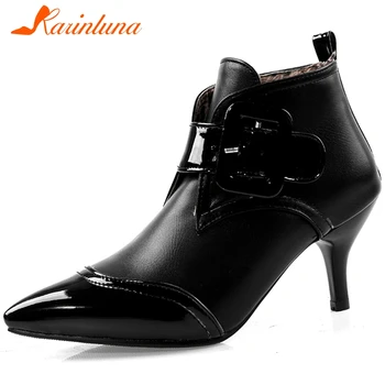 KARINLUNA Ladies Ol High Thin Heels Boots Cool Buckle Band Ankle Chelsea Boots Women Fashion Patent Pu Pointed Toe Shoes Woman
KARINLUNA Ladies Ol High Thin Heels Boots Cool Buckle Band Ankle Chelsea Boots Women Fashion Patent Pu Pointed Toe Shoes Woman