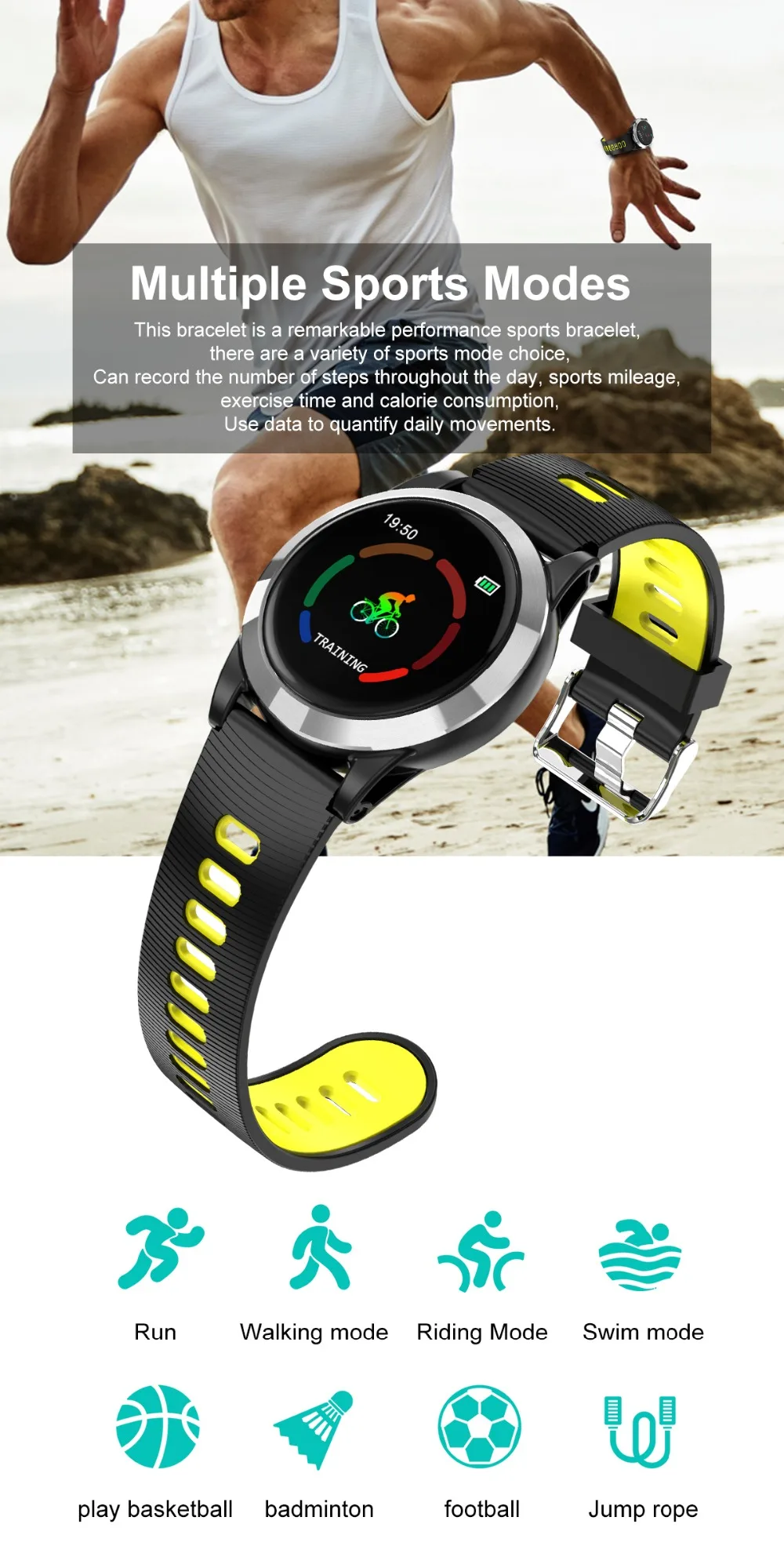 R15 Sport Smart Watch Blood Pressure Heart Rate Monitor IP67 Waterproof Bluetooth Wrist Smartwatch for Xiao mi Android IOS Phone (6)