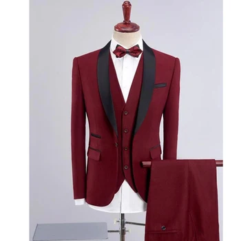 3 Pieces Business Mens Suits for Wedding Black Lapel Custom Made Groom Suits Slim Fit Wedding Tuxedos Jacket+Pants+Vest
3 Pieces Business Mens Suits for Wedding Black Lapel Custom Made Groom Suits Slim Fit Wedding Tuxedos Jacket+Pants+Vest