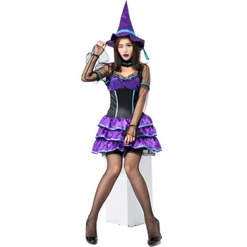 Women's Witch Cosplay Costume for Halloween Make Up Party Purple Patchwork Witch Outfit for Stage Performance Carnival Party
Women's Witch Cosplay Costume for Halloween Make Up Party Purple Patchwork Witch Outfit for Stage Performance Carnival Party