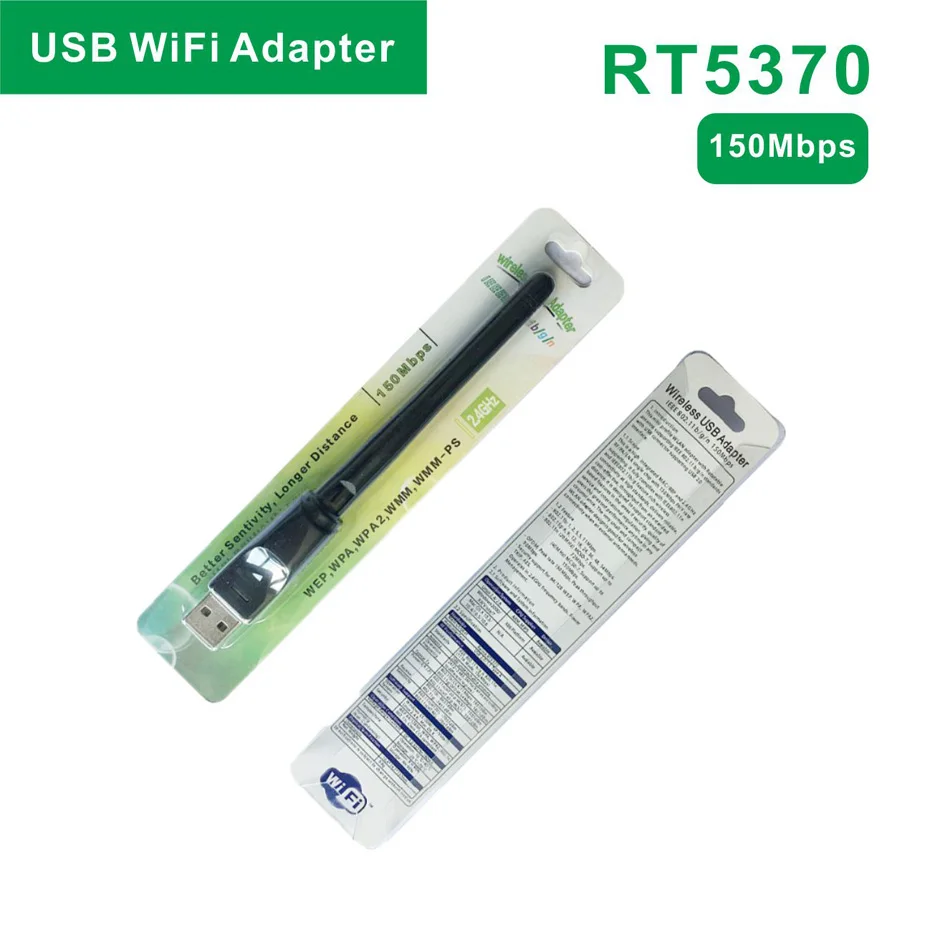 USB Wifi 150Mbps Ralink RT5370 Wireless Network Card Mini USB 2.0 WiFi Adapter Antenna PC LAN Wi-Fi Receiver Dongle 802.11 b/g/n
USB Wifi 150Mbps Ralink RT5370 Wireless Network Card Mini USB 2.0 WiFi Adapter Antenna PC LAN Wi-Fi Receiver Dongle 802.11 b/g/n