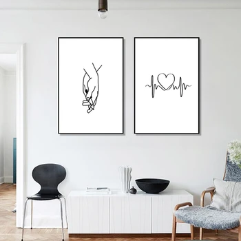 Minimalist Line Drawing Love Holding Hands Canvas Painting Nordic Black And White Wall Art Pictures Living Room Home Decor
Minimalist Line Drawing Love Holding Hands Canvas Painting Nordic Black And White Wall Art Pictures Living Room Home Decor