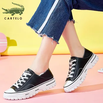 CARTELO wild fashion women's shoes simple temperament round head lace-up plus velvet casual shoes women
CARTELO wild fashion women's shoes simple temperament round head lace-up plus velvet casual shoes women