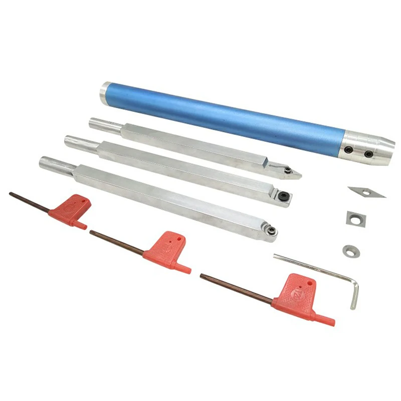 Three-Piece Carbide Turning Tool with Interchangeable Handle for Wood Lathe,Cemented Carbide(3 Tools with Blue Handle)
Three-Piece Carbide Turning Tool with Interchangeable Handle for Wood Lathe,Cemented Carbide(3 Tools with Blue Handle)