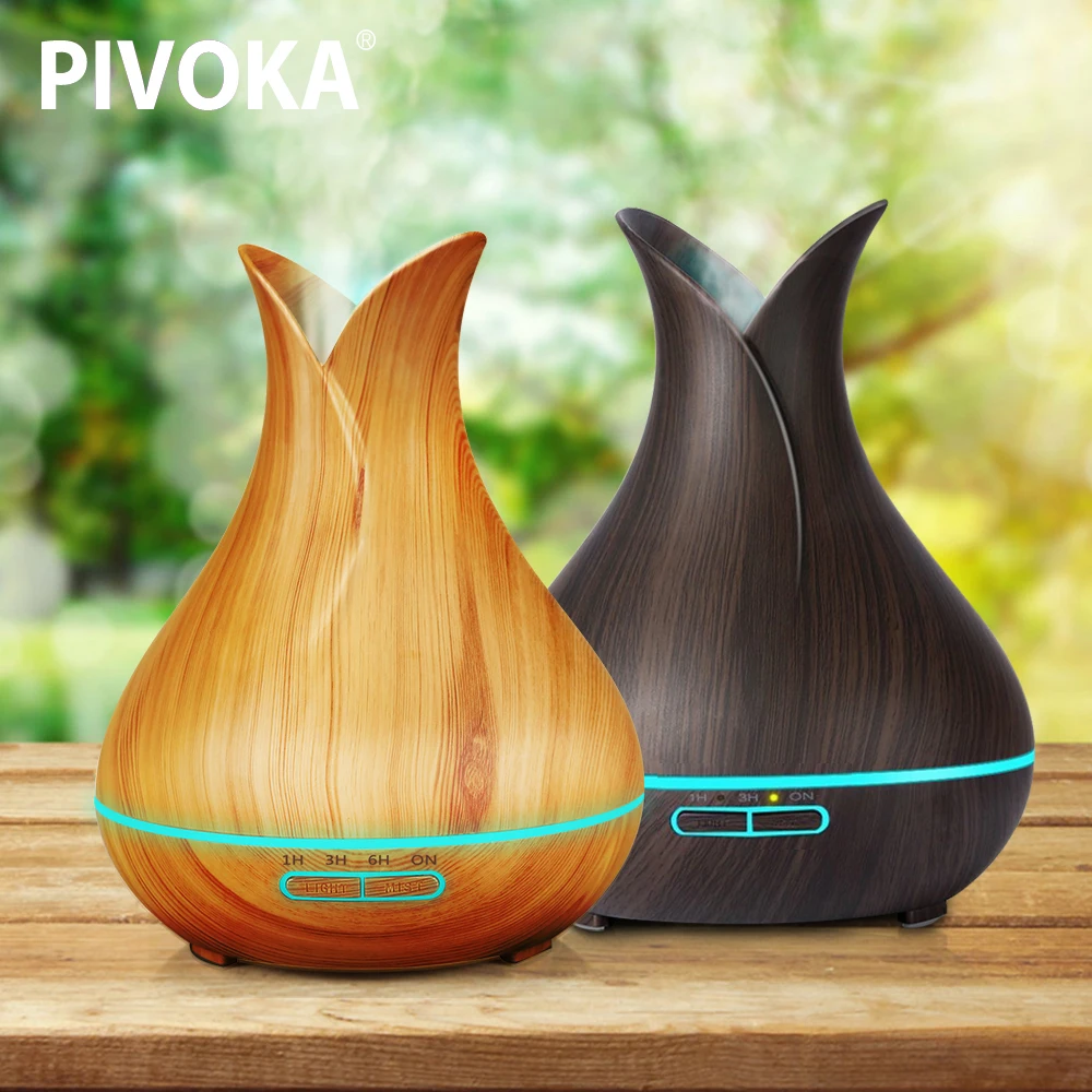 PIVOKA 400ml Aroma Essential Oil Diffuser Ultrasonic AirHumidifier Aromatherapy Wood Grain 7 Color LED Lights for Home Office
PIVOKA 400ml Aroma Essential Oil Diffuser Ultrasonic AirHumidifier Aromatherapy Wood Grain 7 Color LED Lights for Home Office