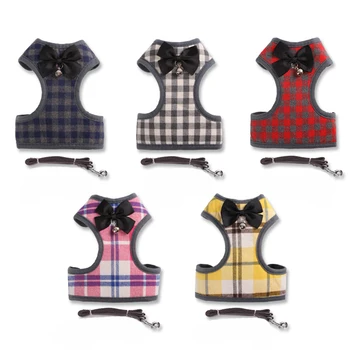 Dog Harness and Leash Set Pet Cat Vest Harness With Bowknot Mesh Padded For Small Puppy Dogs Chihuahua Yorkies Shih Tzu 10A