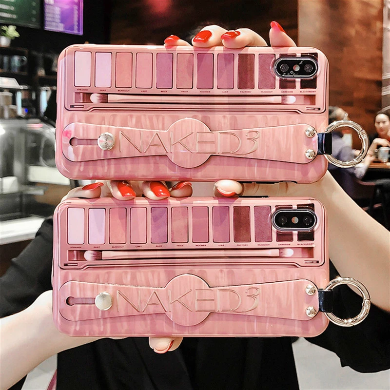 Eyeshadow Makeup Palette Phone Case For iphone 11 Pro Max 7 Xs Max X Xr 8 6 plus Eye Shadow Box Wrist Strap Soft Silicone Cover
Eyeshadow Makeup Palette Phone Case For iphone 11 Pro Max 7 Xs Max X Xr 8 6 plus Eye Shadow Box Wrist Strap Soft Silicone Cover