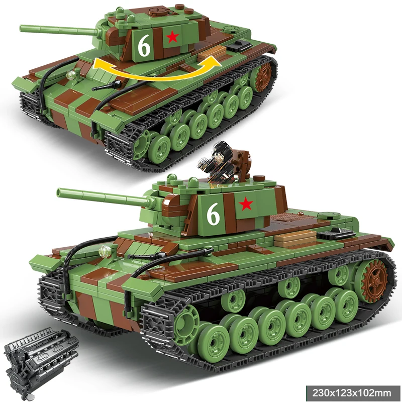 768PCS Military KV 1 Heavy Tank Soviet Russia Building Blocks Compatible Legoing WW2 Soldier Police Weapon Bricks Toys for Boys
768PCS Military KV 1 Heavy Tank Soviet Russia Building Blocks Compatible Legoing WW2 Soldier Police Weapon Bricks Toys for Boys