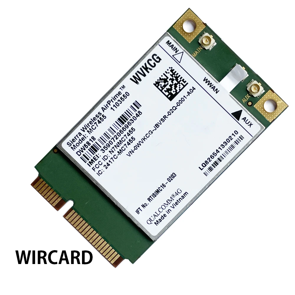 MC7455 DW5818 WVKCG LTE 4G Card mini PCIE FDDLTE 4G Module Cat6 for