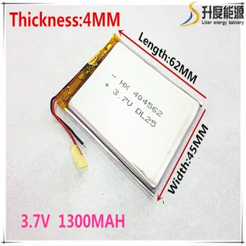 

Free shipping Polymer battery 1300 mah 3.7V 404562 smart home MP3 speakers Li-ion battery for dvr,GPS,mp3,mp4,cell phone,speaker