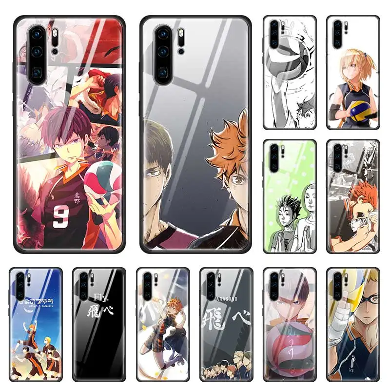 Haikyuu Hinata аниме чехол для Huawei P20 P30 Mate 30 20 10 Lite Pro Honor 8X 9X закаленное стекло + черный
