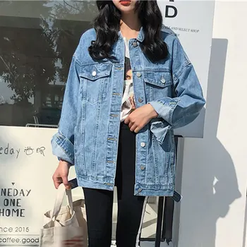 Solid Turn-down Collar Jean Jacket for Women Loose Casual Blue Fashionable Women Coats Female outwear Denim Feminine
Solid Turn-down Collar Jean Jacket for Women Loose Casual Blue Fashionable Women Coats Female outwear Denim Feminine