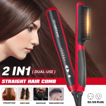 Hair Beard Straightener Styler Quick Heated Comb Ceramic Massage Straightening Irons Electric Straightener Brush Styling Machine
Hair Beard Straightener Styler Quick Heated Comb Ceramic Massage Straightening Irons Electric Straightener Brush Styling Machine