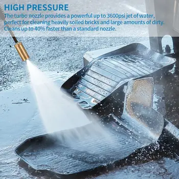 Rotating 3600Psi Turbo Nozzle 1.2/2.0 Rotary Golden Car Washing Pressure Washer Car Accessories Copper Ceramic Material
Rotating 3600Psi Turbo Nozzle 1.2/2.0 Rotary Golden Car Washing Pressure Washer Car Accessories Copper Ceramic Material