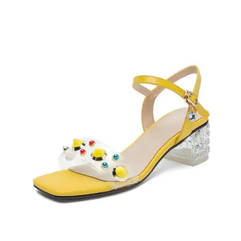 Fashion Sweet rivets Decoration Women Sandals Square Toe Buckle High Heels Elegant Party Office Shoes Woman size 41 42 43
Fashion Sweet rivets Decoration Women Sandals Square Toe Buckle High Heels Elegant Party Office Shoes Woman size 41 42 43