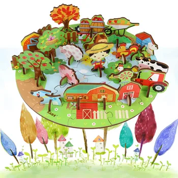 Wooden round farm three-dimensional puzzle Kids Baby Wooden Farm 3D Puzzle Wooden Geometric Learning Educational Toy puzzle 3d 
Wooden round farm three-dimensional puzzle Kids Baby Wooden Farm 3D Puzzle Wooden Geometric Learning Educational Toy puzzle 3d
