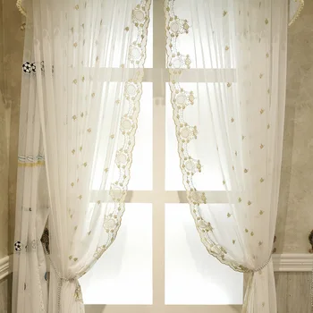 Luxury Side Embroidery Sheer Curtains for Living Room Elegant Romantic Country Style French Window Treatment Drapes js229C
Luxury Side Embroidery Sheer Curtains for Living Room Elegant Romantic Country Style French Window Treatment Drapes js229C