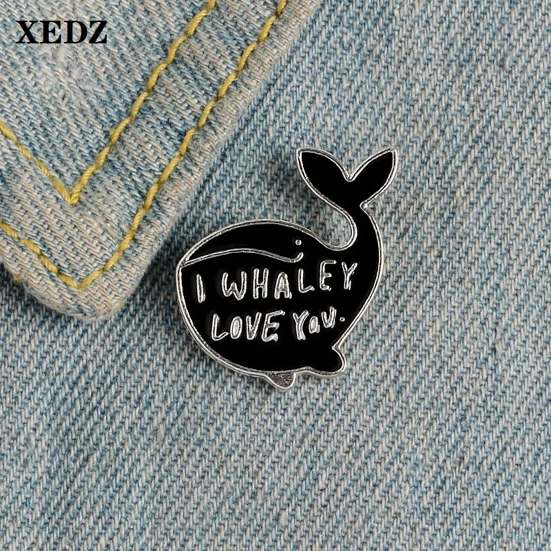 XEDZ black whale enamel pin I love you fishtail brooch shirt lapel bag badge funny simple cartoon animal jewelry friend gift
XEDZ black whale enamel pin I love you fishtail brooch shirt lapel bag badge funny simple cartoon animal jewelry friend gift