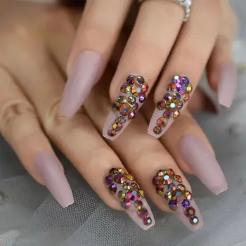 100Pcs/Set Full Cover Matte False Nail Tips Nail Art Matte Tips Fake Nails Nails Extension Manicure Dropship For False